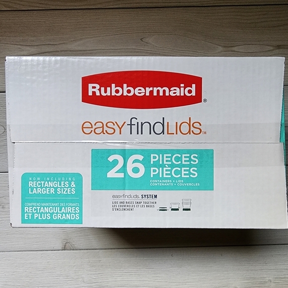 Rubbermaid EasyFindLids 26 piece storage container set w/vents Blue Spruce NWT - Picture 3 of 10
